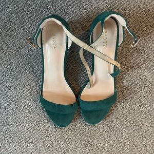 dark green high heels